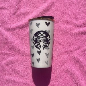 Limited Edition Starbucks Monochromatic Heart Ceramic Tumbler